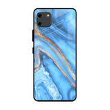 Vibrant Blue Marble Realme C11 Glass Back Cover Online