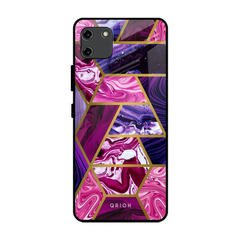 Electroplated Geometric Marble Realme C11 Glass Back Cover Online