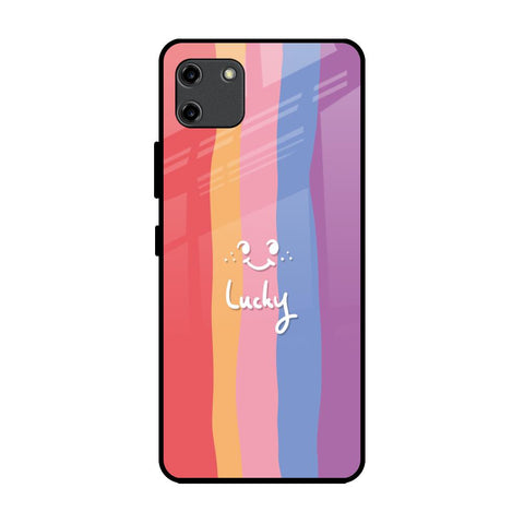 Lucky Abstract Realme C11 Glass Back Cover Online