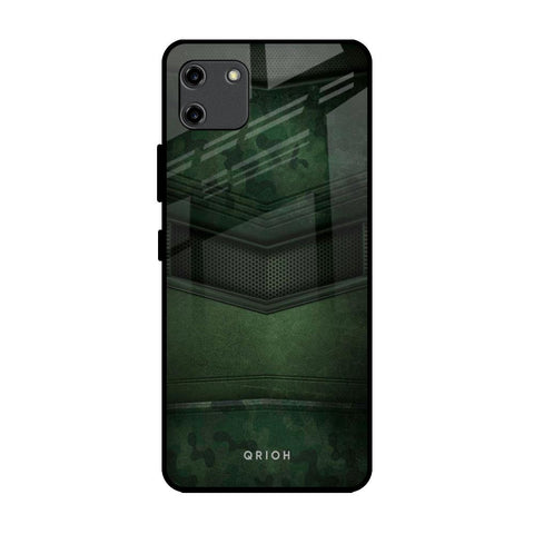 Green Leather Realme C11 Glass Back Cover Online