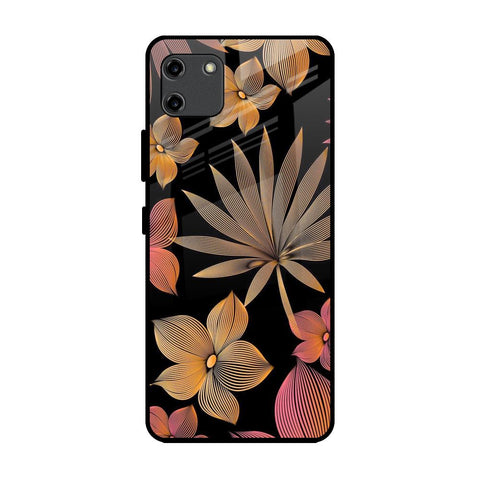 Lines Pattern Flowers Realme C11 Glass Back Cover Online