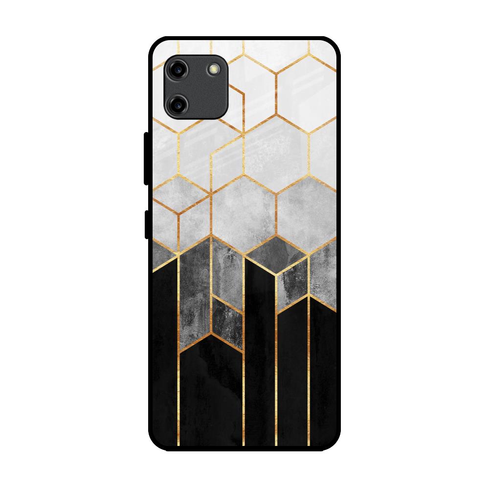 Tricolor Pattern Realme C11 Glass Back Cover Online