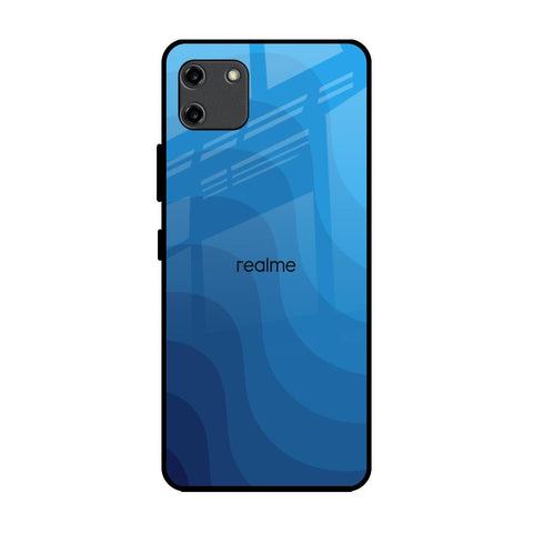 Blue Wave Abstract Realme C11 Glass Back Cover Online
