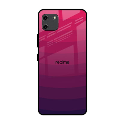 Wavy Pink Pattern Realme C11 Glass Back Cover Online