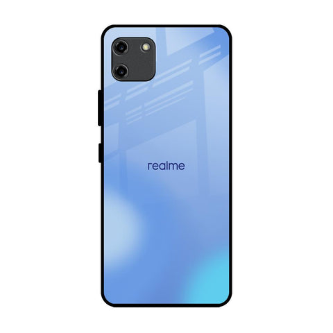 Vibrant Blue Texture Realme C11 Glass Back Cover Online