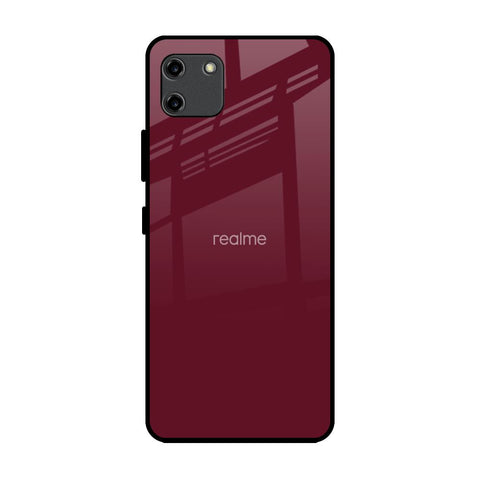 Classic Burgundy Realme C11 Glass Back Cover Online