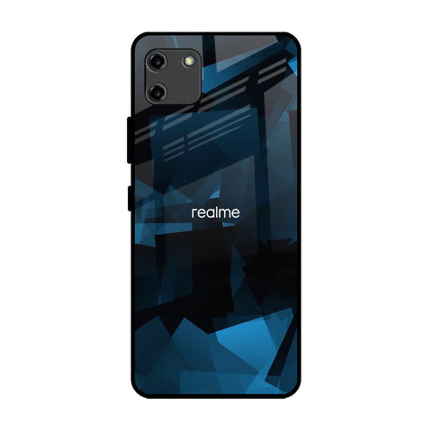 Polygonal Blue Box Realme C11 Glass Back Cover Online
