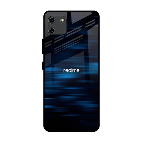 Blue Rough Abstract Realme C11 Glass Back Cover Online