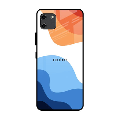 Wavy Color Pattern Realme C11 Glass Back Cover Online