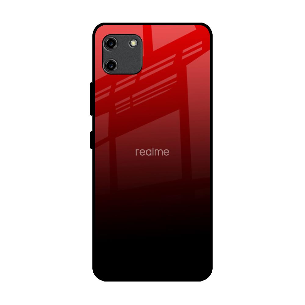 Maroon Faded Realme C11 Glass Back Cover Online