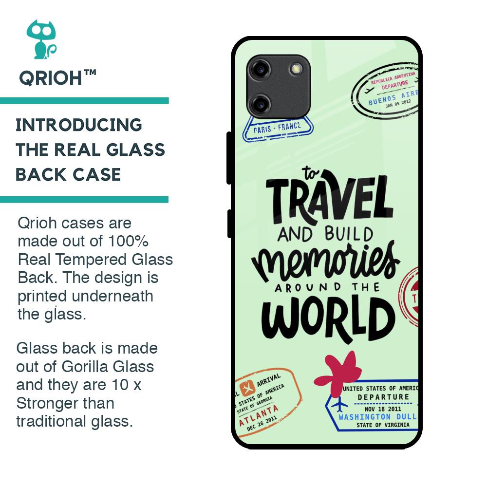 Travel Stamps Glass Case for Realme C11