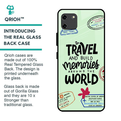 Travel Stamps Glass Case for Realme C11