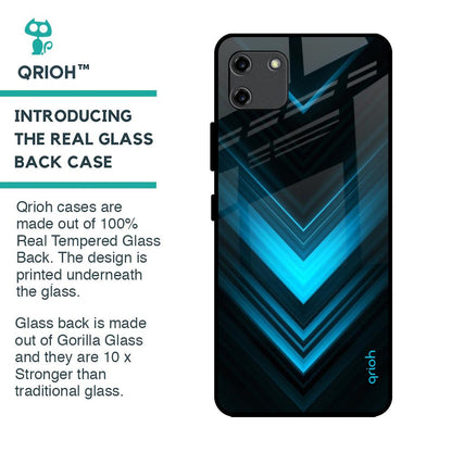 Vertical Blue Arrow Glass Case For Realme C11
