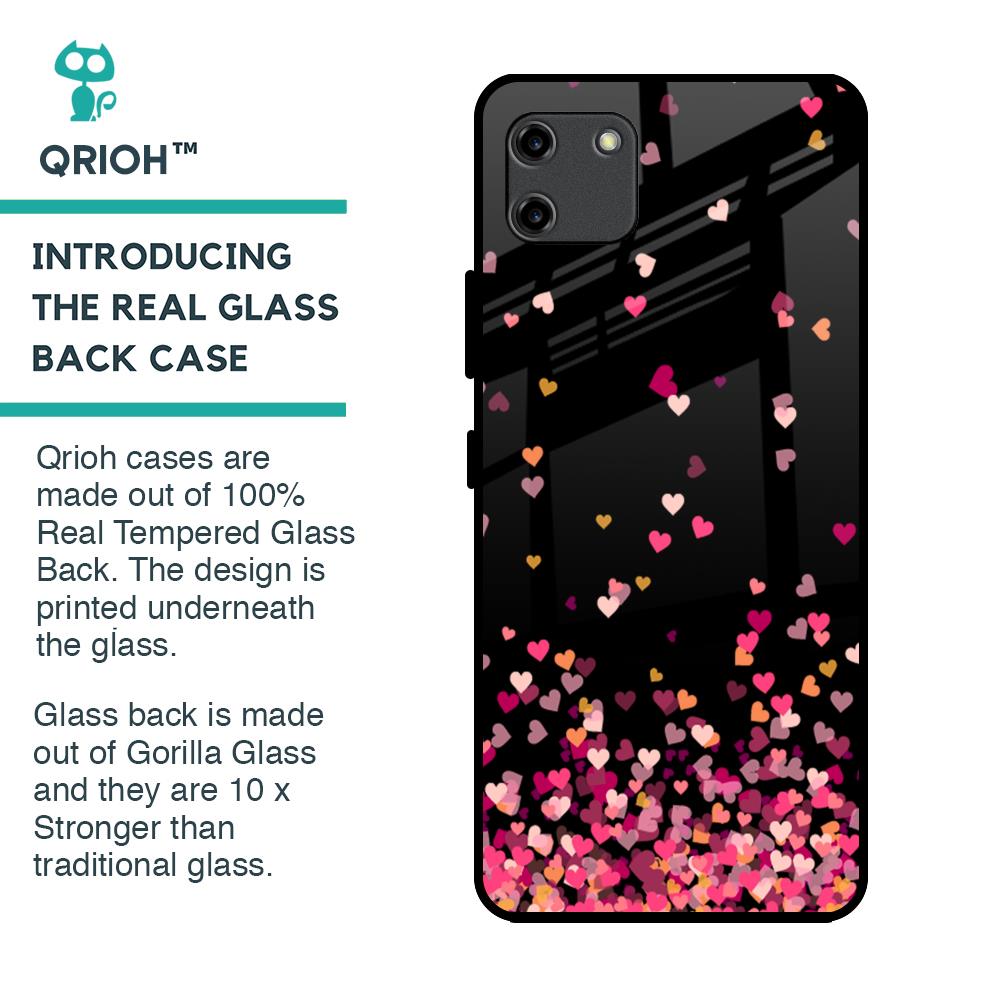 Heart Rain Fall Glass Case For Realme C11