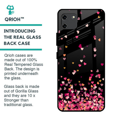 Heart Rain Fall Glass Case For Realme C11