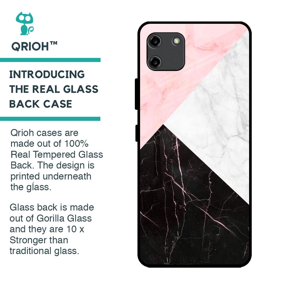 Marble Collage Art Glass Case For Realme C11