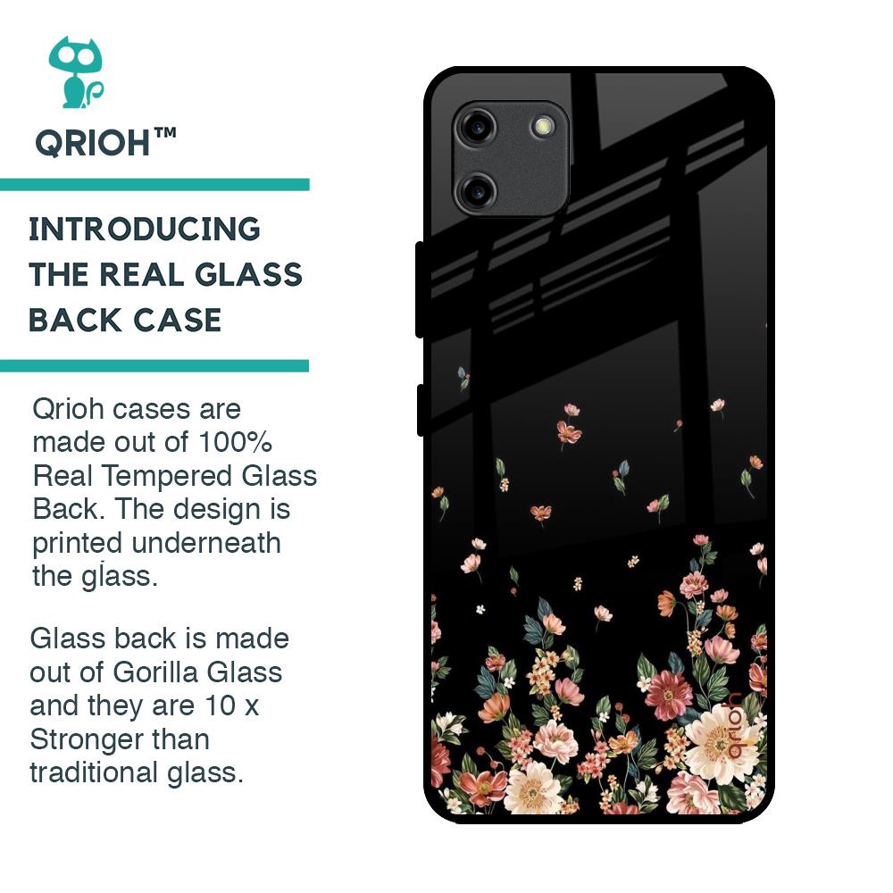 Floating Floral Print Glass Case for Realme C11