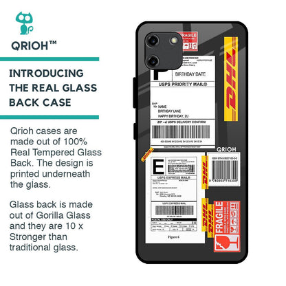 Cool Barcode Label Glass Case For Realme C11