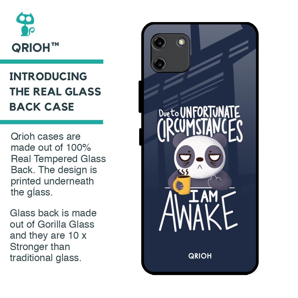 Struggling Panda Glass Case for Realme C11