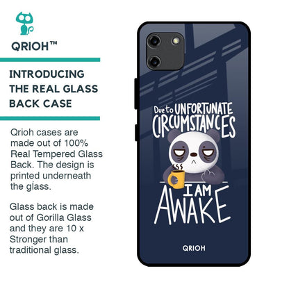 Struggling Panda Glass Case for Realme C11