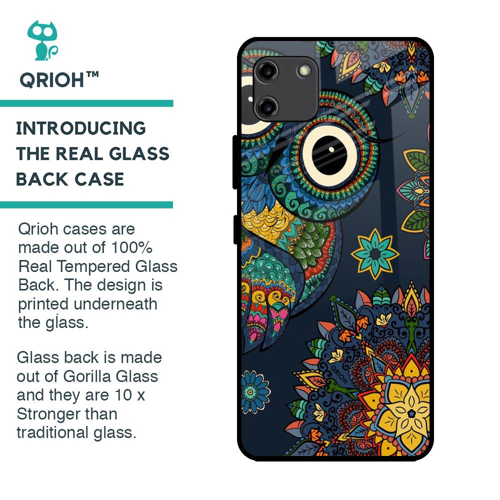 Owl Art Glass Case for Realme C11