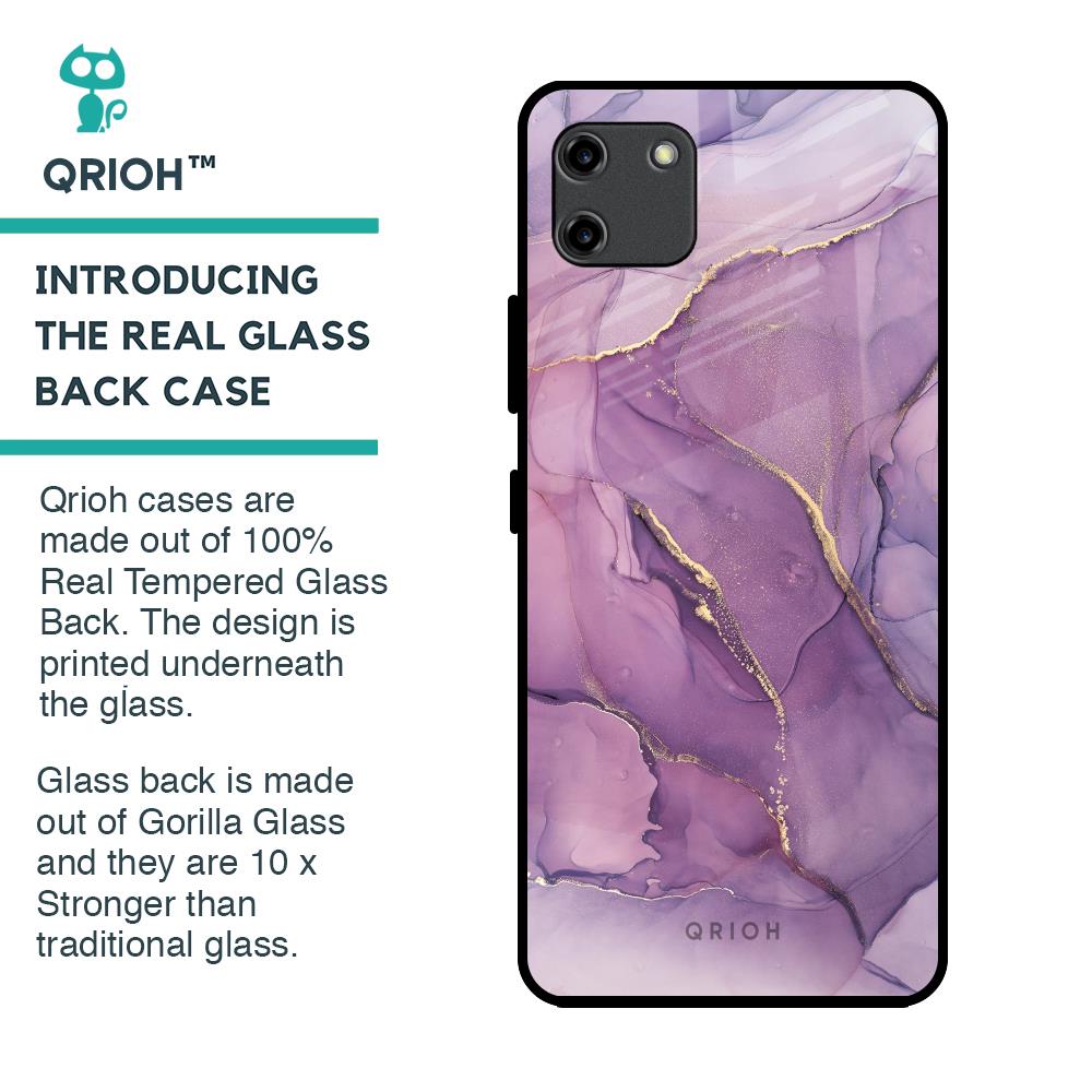 Purple Gold Marble Glass Case for Realme C11