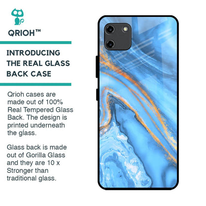 Vibrant Blue Marble Glass Case for Realme C11