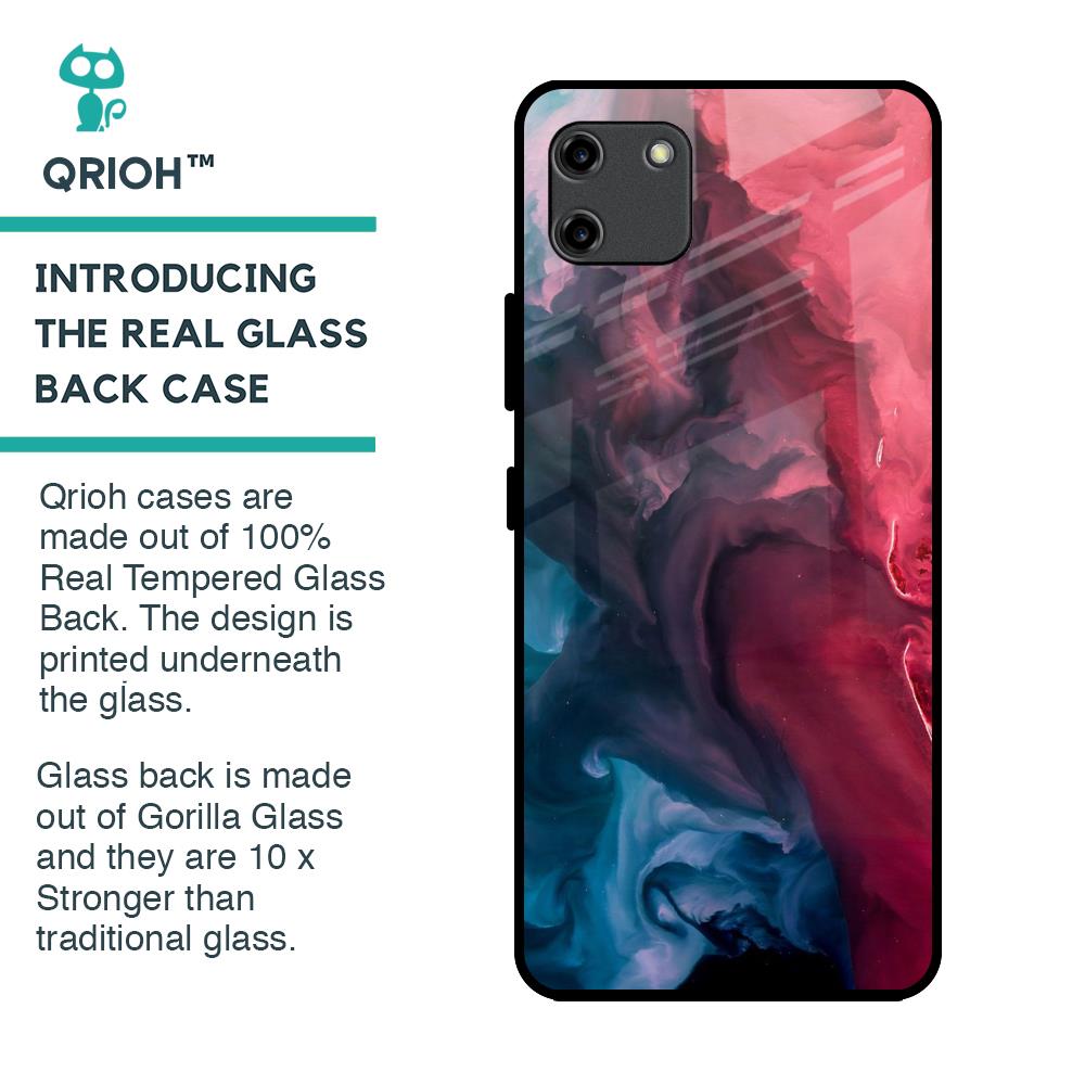 Blue & Red Smoke Glass Case for Realme C11