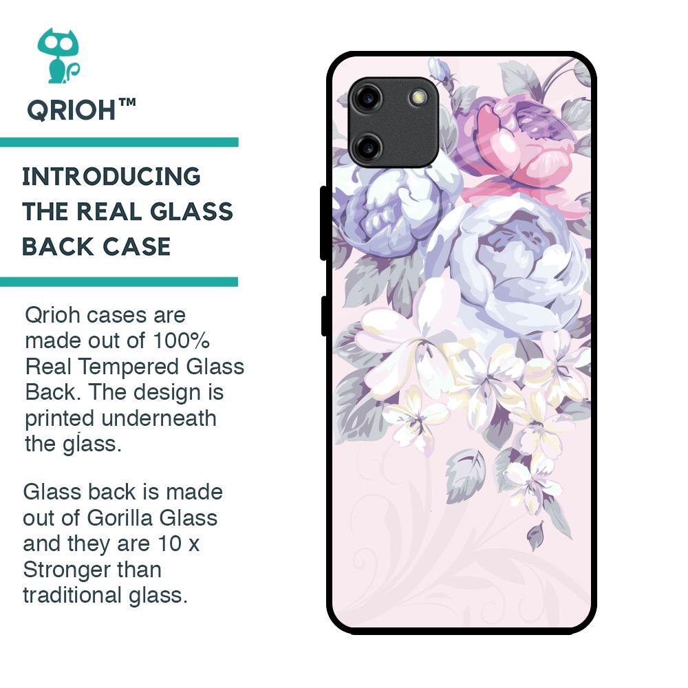 Elegant Floral Glass Case for Realme C11