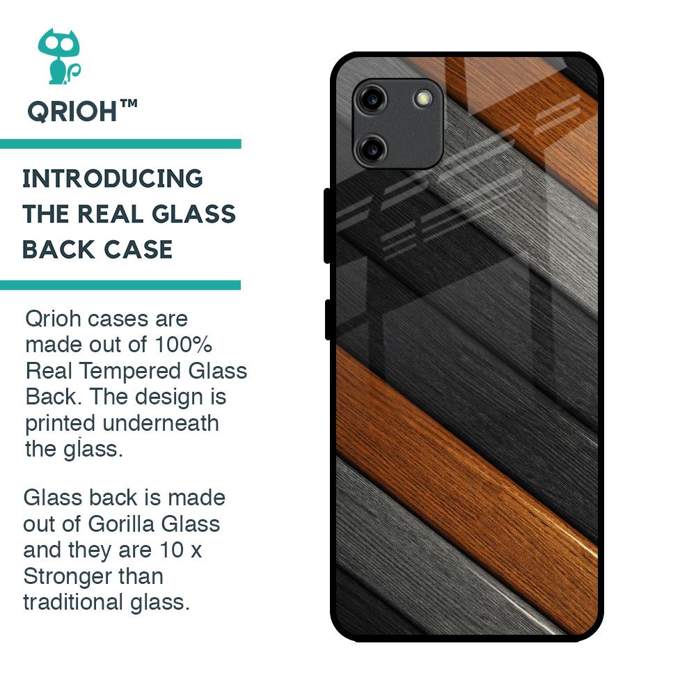 Tri Color Wood Glass Case for Realme C11