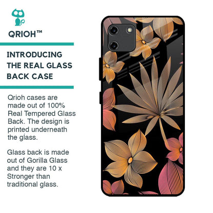 Lines Pattern Flowers Glass Case for Realme C11