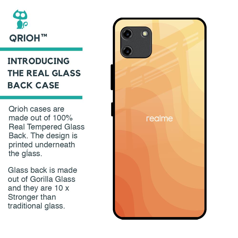 Orange Curve Pattern Glass Case for Realme C11