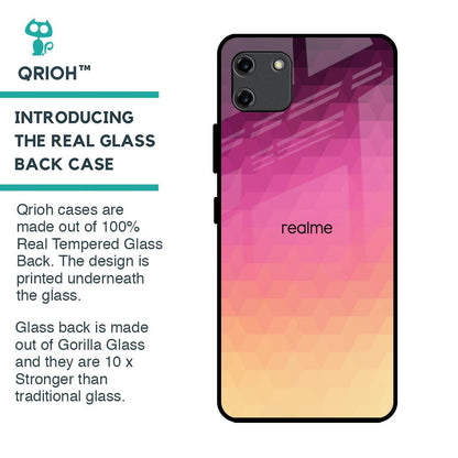 Geometric Pink Diamond Glass Case for Realme C11