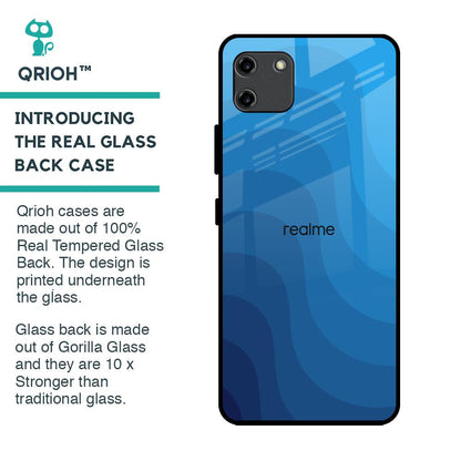 Blue Wave Abstract Glass Case for Realme C11