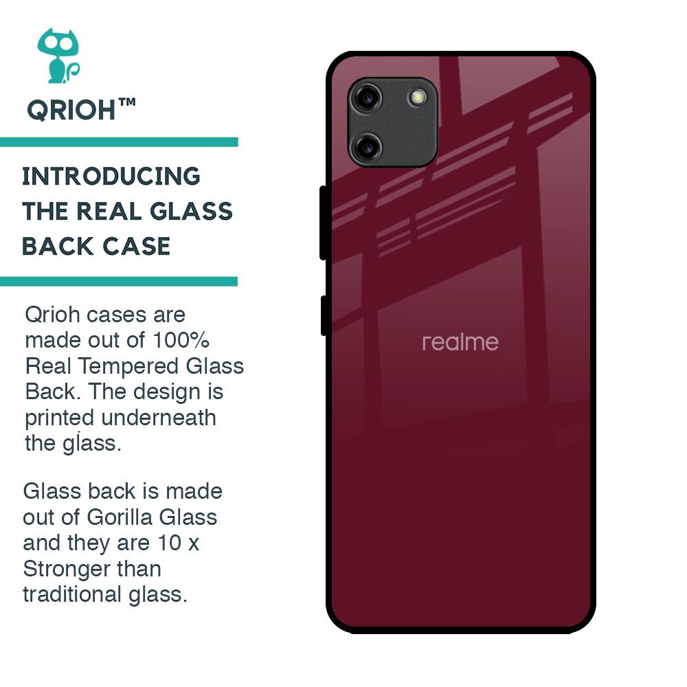 Classic Burgundy Glass Case for Realme C11