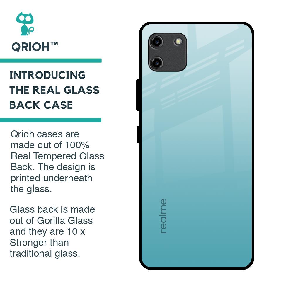 Arctic Blue Glass Case For Realme C11