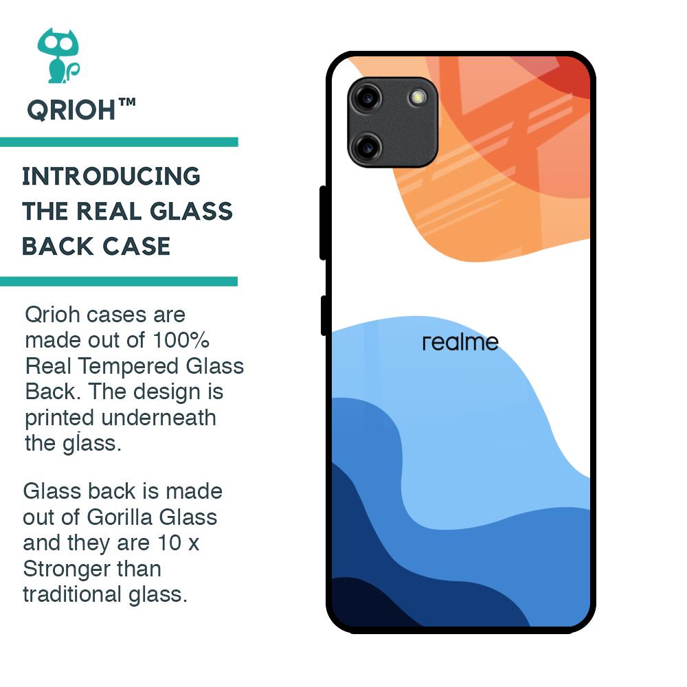 Wavy Color Pattern Glass Case for Realme C11