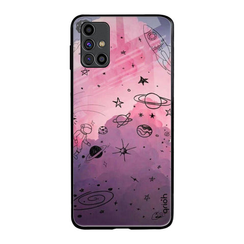 Space Doodles Samsung Galaxy M31s Glass Back Cover Online