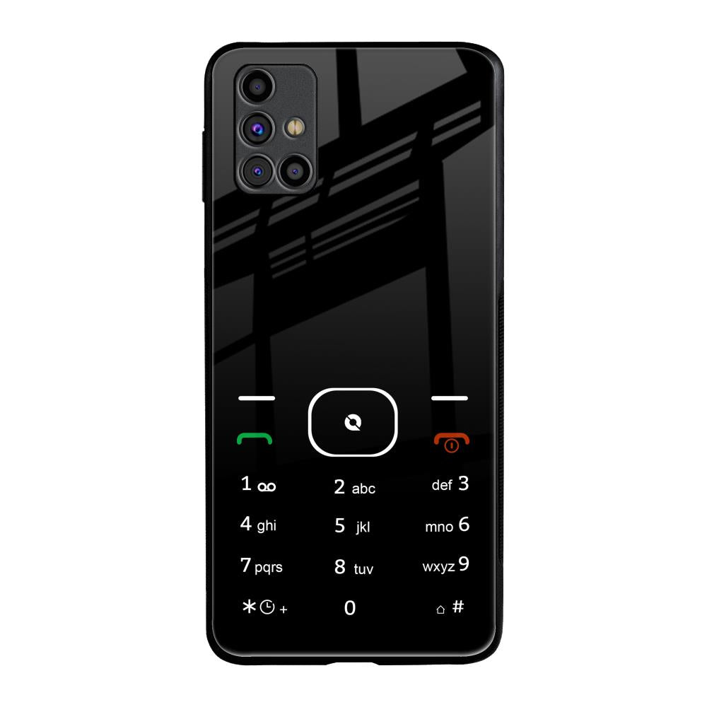 Classic Keypad Pattern Samsung Galaxy M31s Glass Back Cover Online