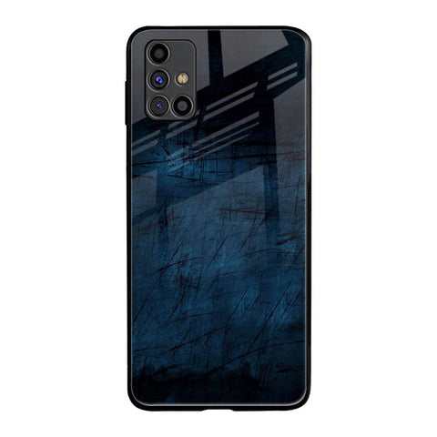 Dark Blue Grunge Samsung Galaxy M31s Glass Back Cover Online
