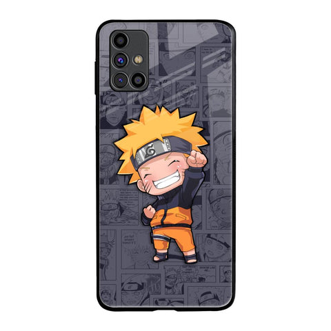 Orange Chubby Samsung Galaxy M31s Glass Back Cover Online