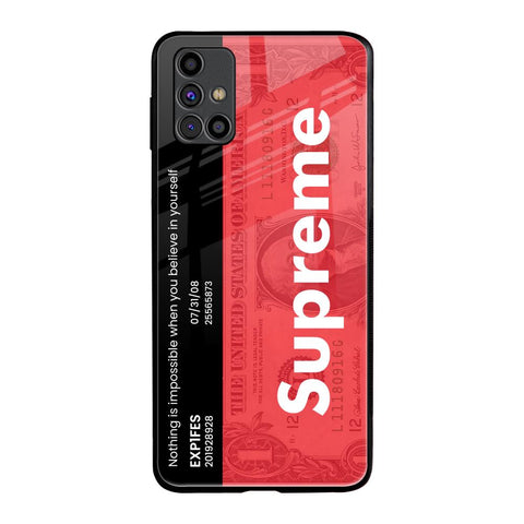 Supreme Ticket Samsung Galaxy M31s Glass Back Cover Online