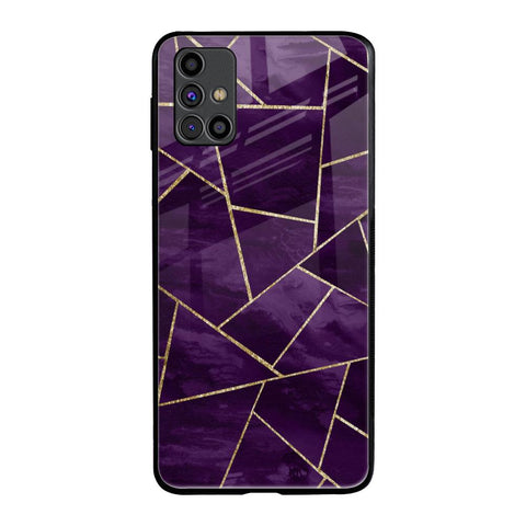 Geometric Purple Samsung Galaxy M31s Glass Back Cover Online