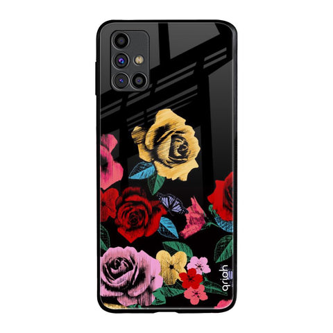 Floral Decorative Samsung Galaxy M31s Glass Back Cover Online