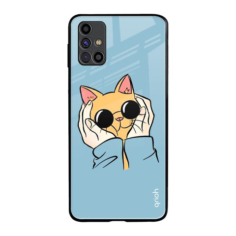 Adorable Cute Kitty Samsung Galaxy M31s Glass Back Cover Online