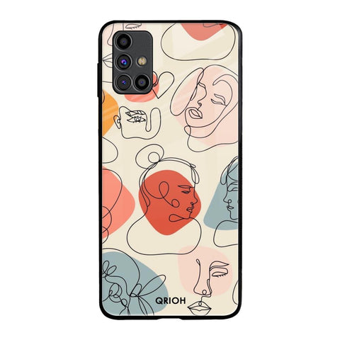 Abstract Faces Samsung Galaxy M31s Glass Back Cover Online