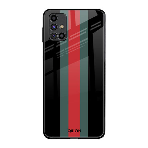Vertical Stripes Samsung Galaxy M31s Glass Back Cover Online