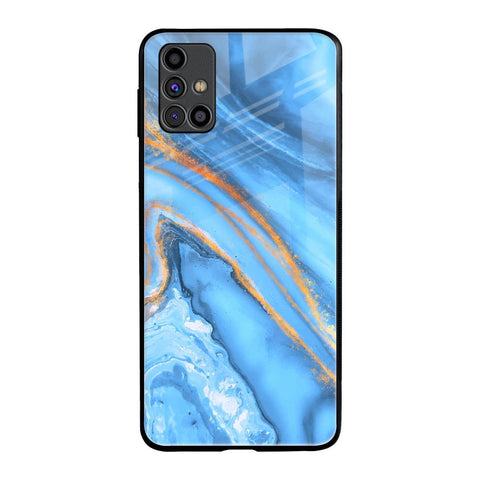 Vibrant Blue Marble Samsung Galaxy M31s Glass Back Cover Online