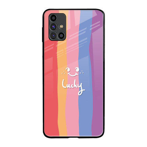 Lucky Abstract Samsung Galaxy M31s Glass Back Cover Online