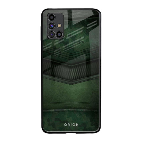 Green Leather Samsung Galaxy M31s Glass Back Cover Online